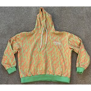Snowday Mens Hoodie Size XL Lime Green Orange Flames